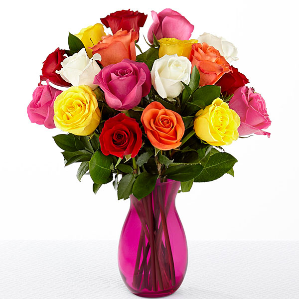 Awesome Array 24 Mix Roses in Vases