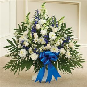 Gracious Gift - Basket of Blue and White Flowers