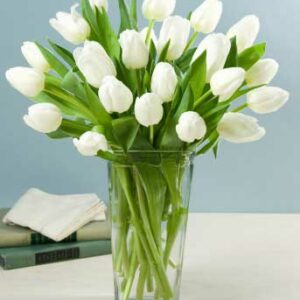 White Tulips vase
