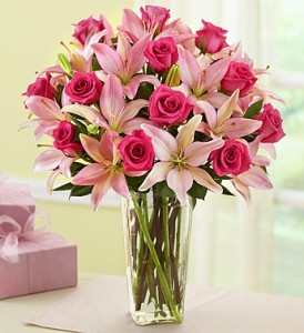 Pink Flowers Vase