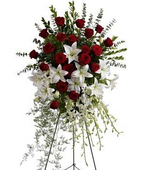 4 Feet Red White Flowers Stand