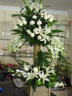 White Flowers Stand Arrangement
