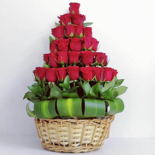 Striking Style - Red Roses Arranged in Steps