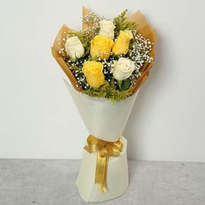 6 yellow roses bouquet