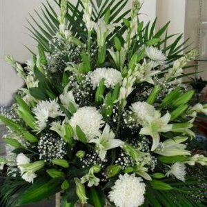 Mixed White flowers basket