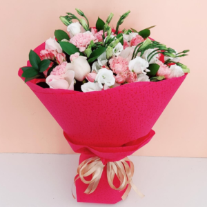 pink white flowers bouquet