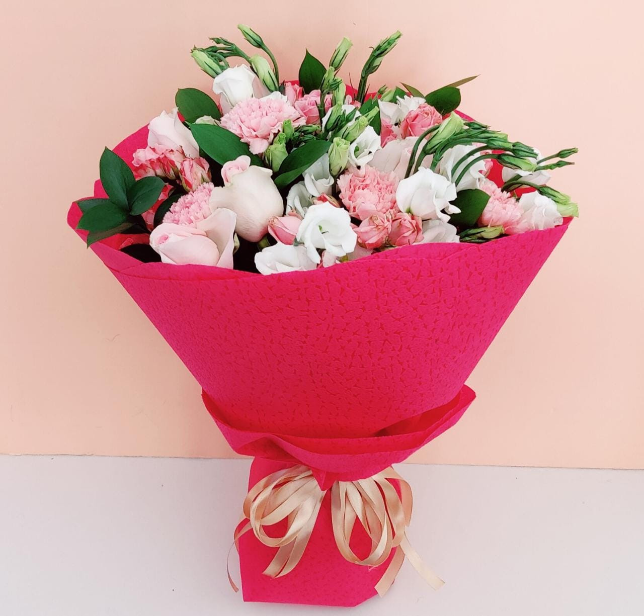 pink white flowers bouquet