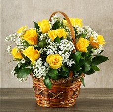 Yellow Roses Flower basket