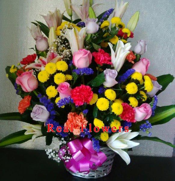 Mix Color Flower Basket