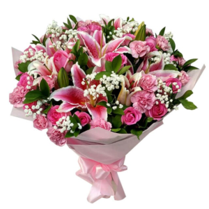 Pink hand bouquet