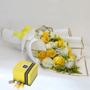 yellow white roses Patchi