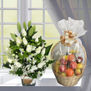 Flower vase and fruit basket