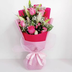 Roses Lilies Pink Bouquet