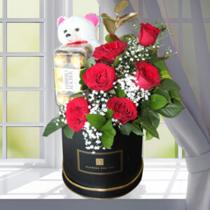 Red Roses box Teddy Chocolates combo