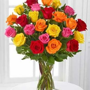 25 Mix Roses Vase