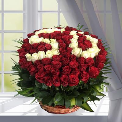 100 Roses Basket with Numbers