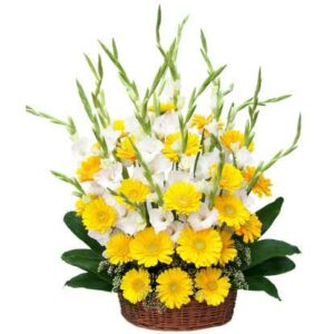 Gerbera Gladiolus flowers basket