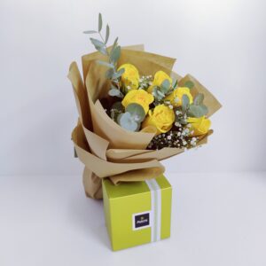Yellow roses and chocolates