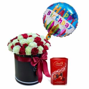 Birthday Combo of 20 Roses, Chocolates and Balloon