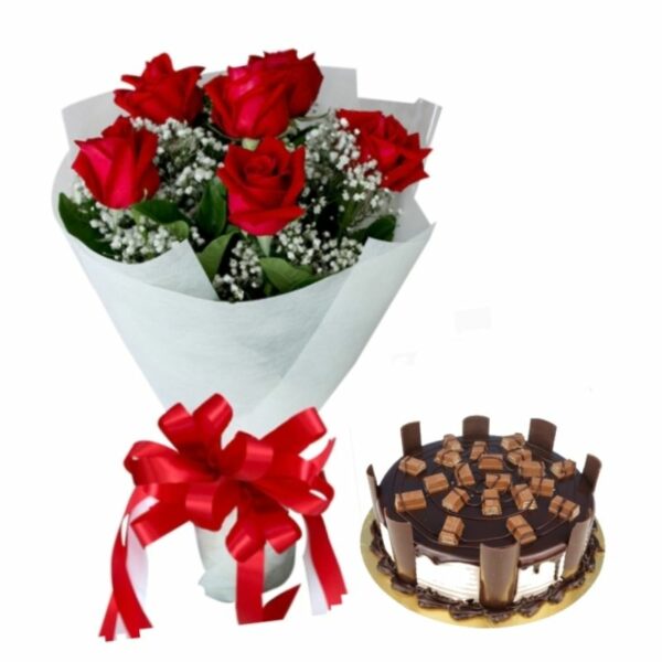 Ultimate Sweetness | Gift a Cake and Roses on Special Occasion