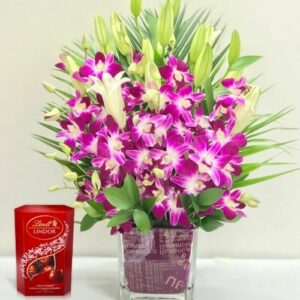 Buy Orchid lilies Chocolates Online