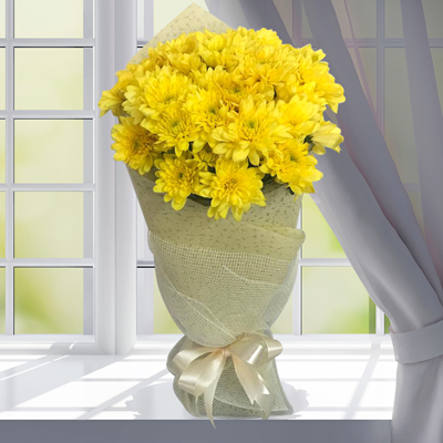 Yellow Chrysanthemum Flowers Bouquet