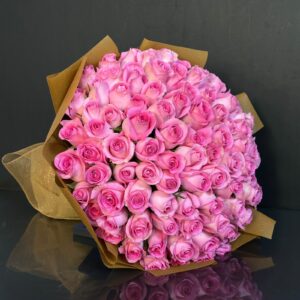 125 pink roses bouquet
