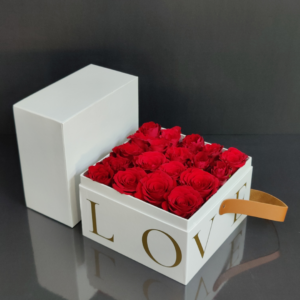 15 red roses square box