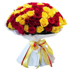 Yellow Red Roses Bouquet