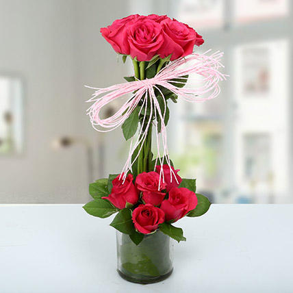 two level pink roses