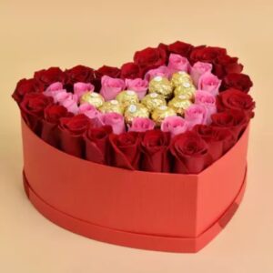 roses chocolates heart box