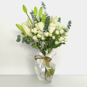 mixed white flowers online vase