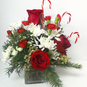 Christmas vase flowers gift