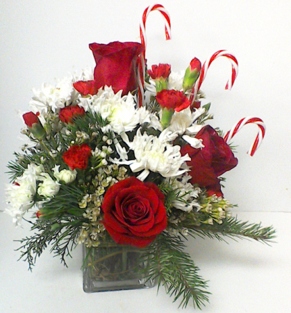 Christmas vase flowers gift