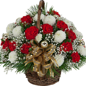 Christmas flowers basket